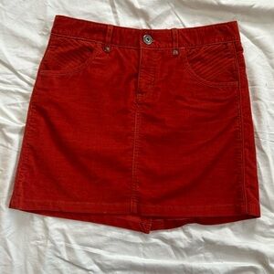 Athleta, size 8, burnt orange corduroy skirt